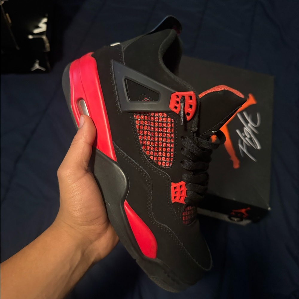 Jordan Men's Black and Red Athletic Sneakers